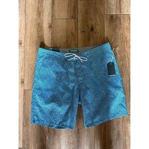 BONOBOS Board Shorts Mens Size W40 Blue Geometric 9” Inseam Pockets Cruise New